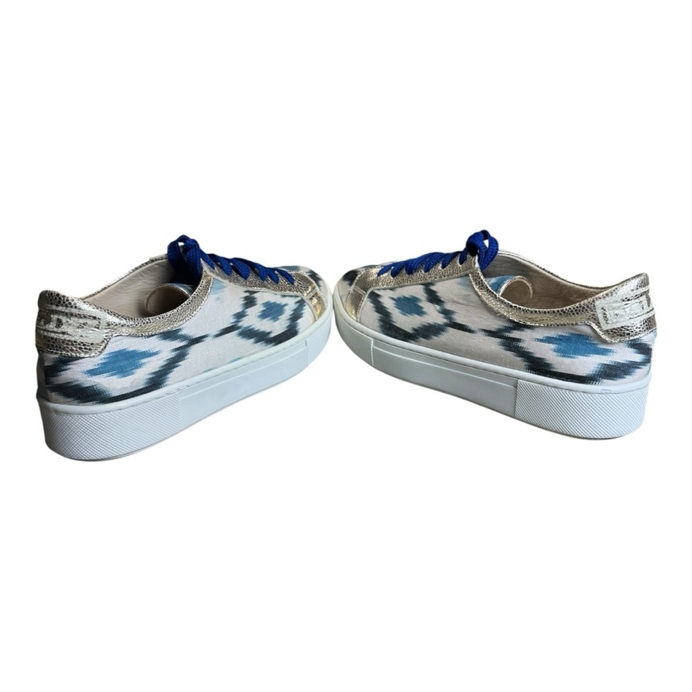 Baldiz Ikat Abstract Print Gold Metallic Sneakers Size 38 (US 8) - Picture 4 of 13